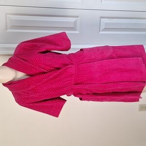 Pink Textured Velvety Robe Size M